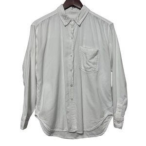 American Eagle Casual Button Up Collared Long Sleeve White Shirt Womens Size XXS